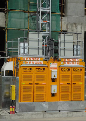 Yellow Color Building Site Hoist 8 Rack Module With Frequency Control Motors
