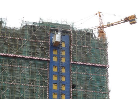 Frequency Control Motors Rack Pinion Building Site Hoist
