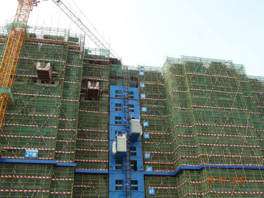 SC200/200 Humanized Cage Comfortable Rack Pinion Construction Site Elevator