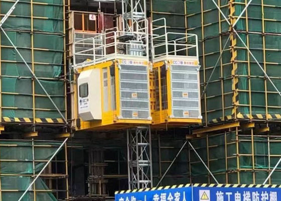 46M/Min VFC Motors and Helical Gearbox SC200/200BZ Man Material Rack And Pinion Hoists