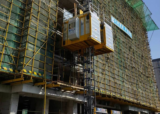 Rack And Pinion Mechanism VFC Motor Constrol 3200Kg Construction Site Elevator