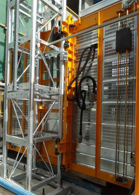 Yellow Color Building Site Hoist 8 Rack Module With Frequency Control Motors