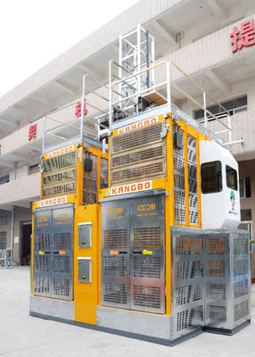 Yellow Passenger And Material Hoist / Rack And Pinion Elevator Lifting Speed 0–60 M/Min