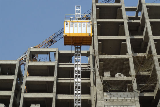 High Strength Steel Construction Site Hoist 3Phase Power Supply Lifting Speed 36-80m/min
