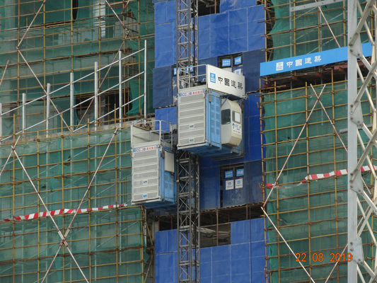 Twin Cage Safety 450m Passenger Material Rack And Pinion Hoist