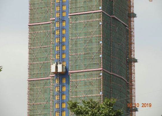 Motor Drive 3 Doors 46 M / Min Building Site Hoist